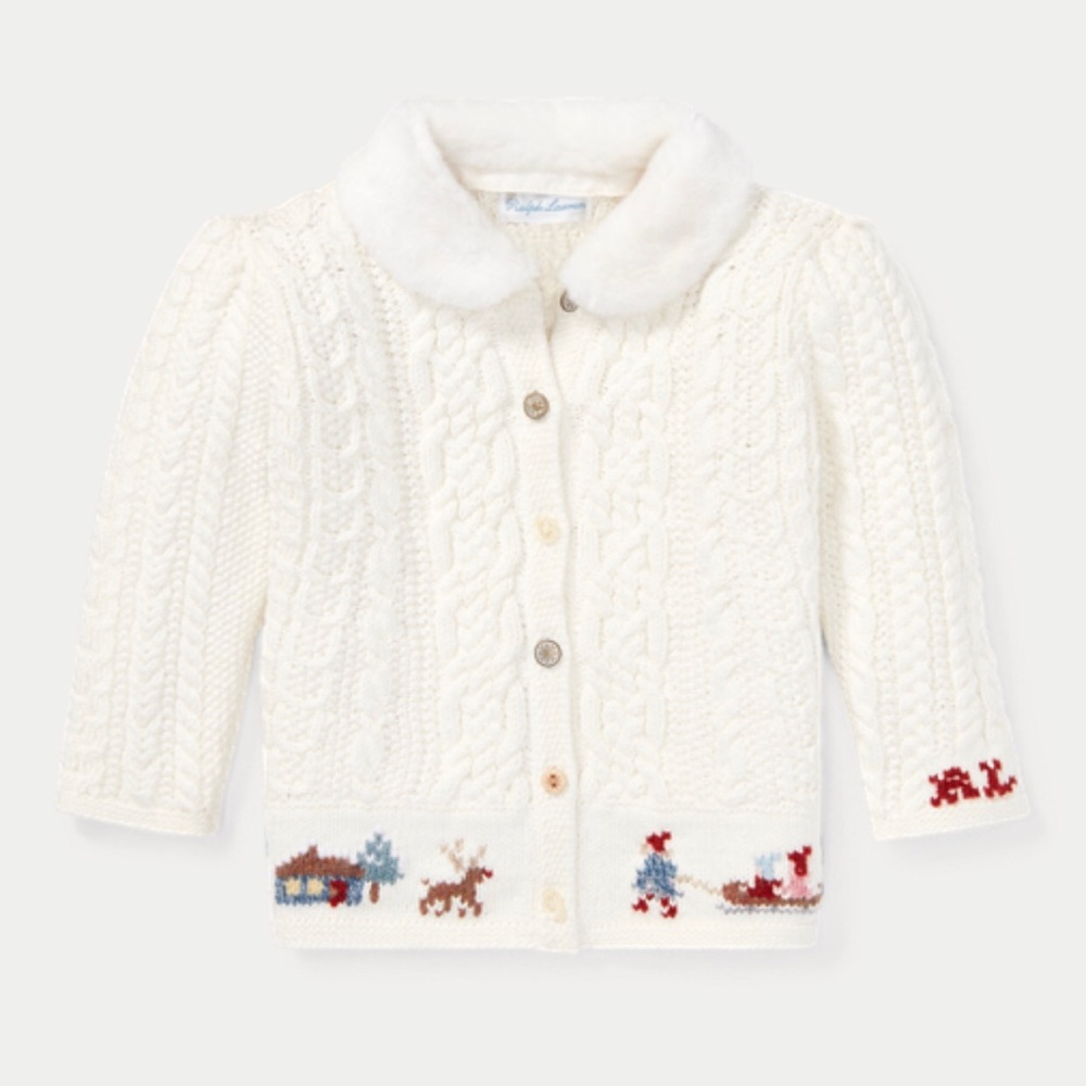 Ralph Lauren Baby Girls Knit Cardigan Sweater
